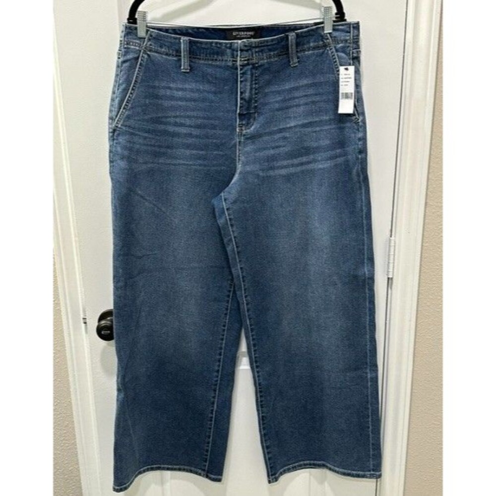 NWT Liverpool Los Angeles Eco Wide Leg Jeans Women's Size 14/32 Medium Wash